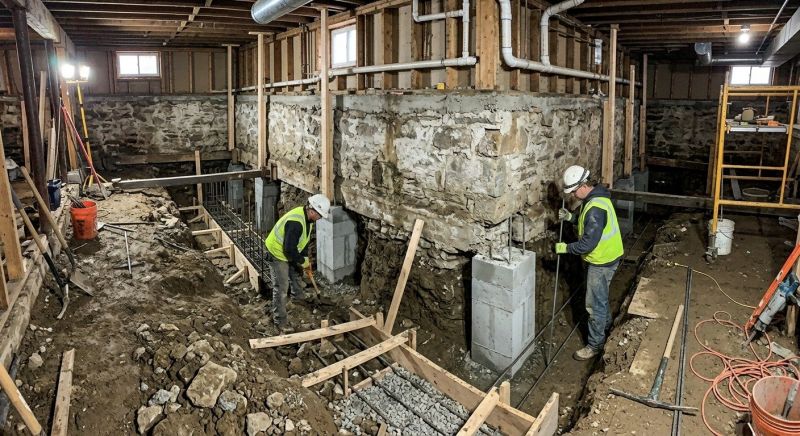 Basement Underpinning in Simsbury, CT