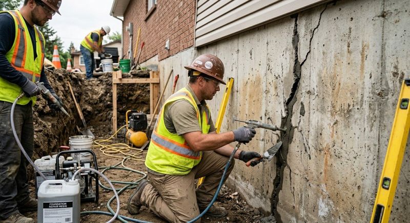 Cracked Foundation Repair in Glastonbury, CT