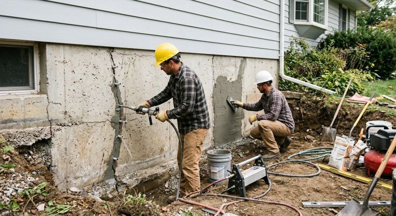 Cracked Foundation Repair in Westfield, MA