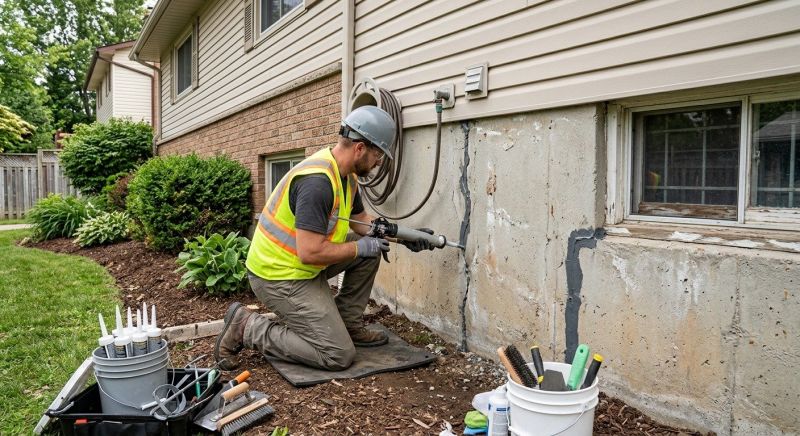 Foundation Crack Sealing in Simsbury, CT