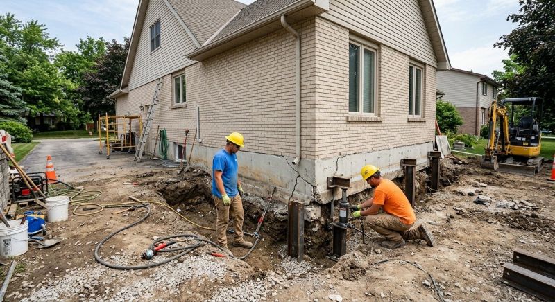 Helical Piers Installation in Simsbury, CT