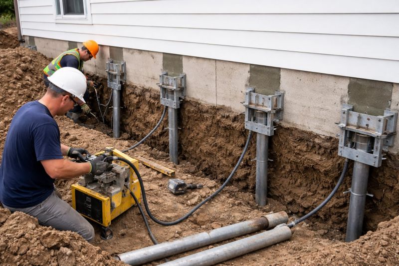 Helical Piers Installation in Simsbury, CT