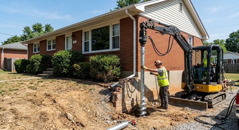 Helical Pile Installation in Simsbury, CT