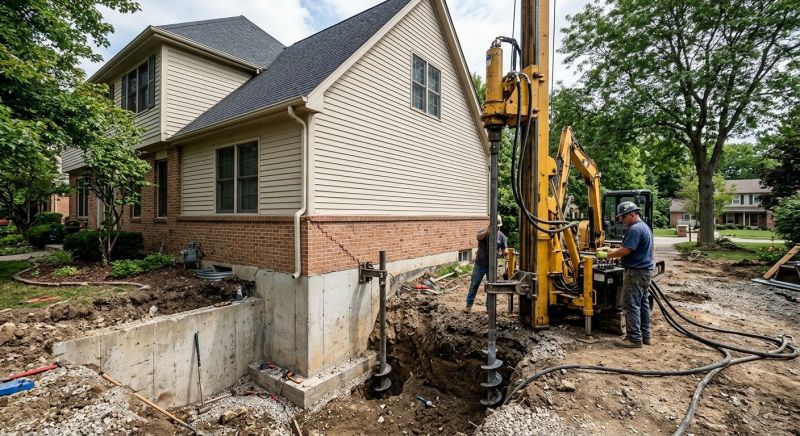 Helical Pile Installation in Simsbury, CT