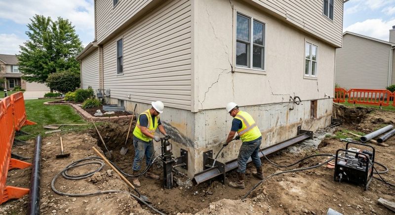Sinking Foundation Repair in Holyoke, MA