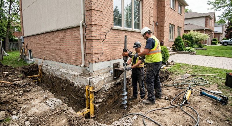 Sinking Foundation Repair in Westfield, MA